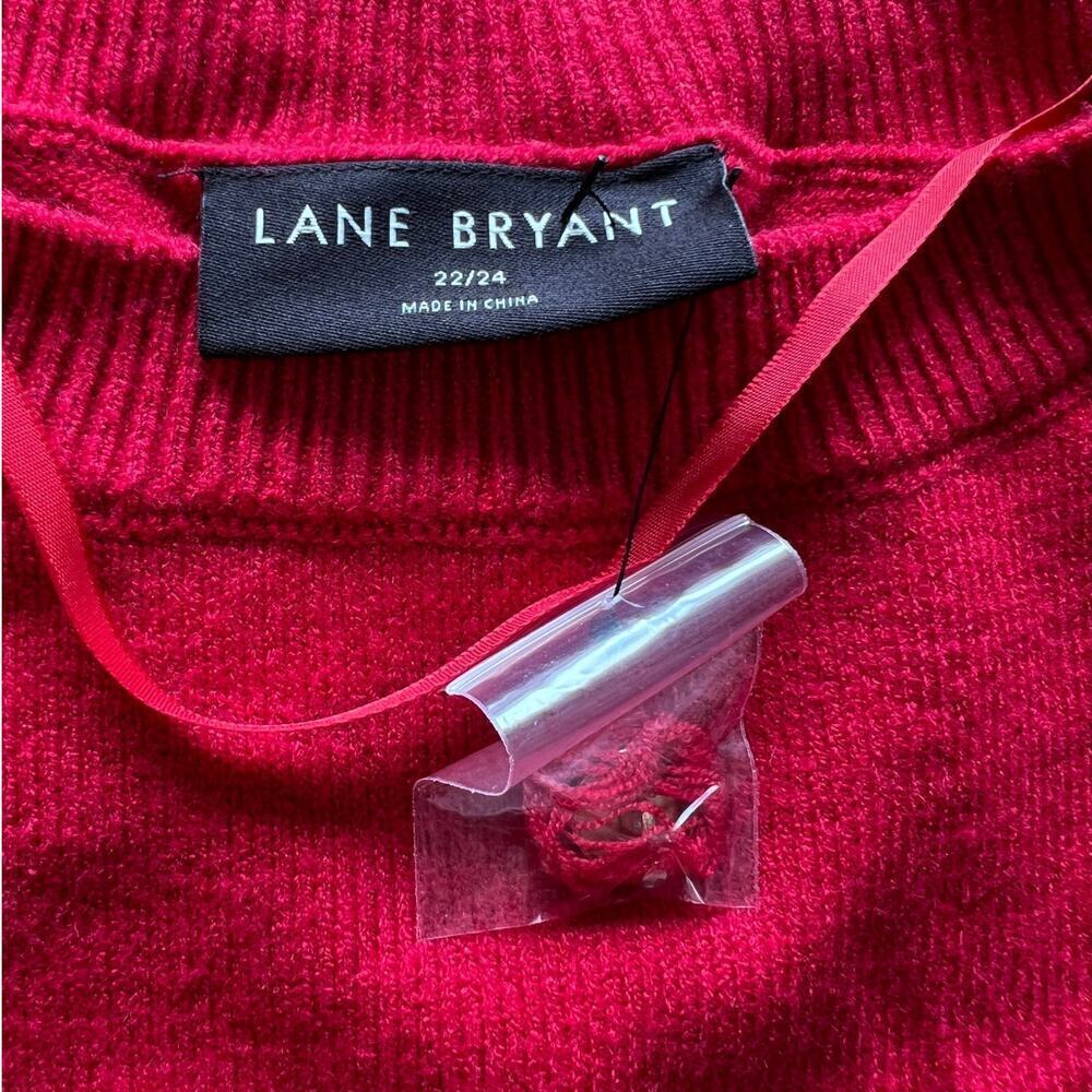 Lane Bryant Red/Gold Button Crew Neck Sweater NWOT- 22/24 - Picture 5 of 9